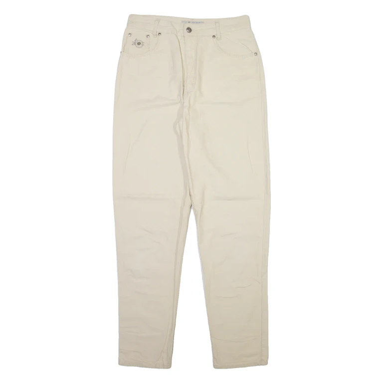 ROSNER Womens Trousers Cream Regular Tapered W30 L32
