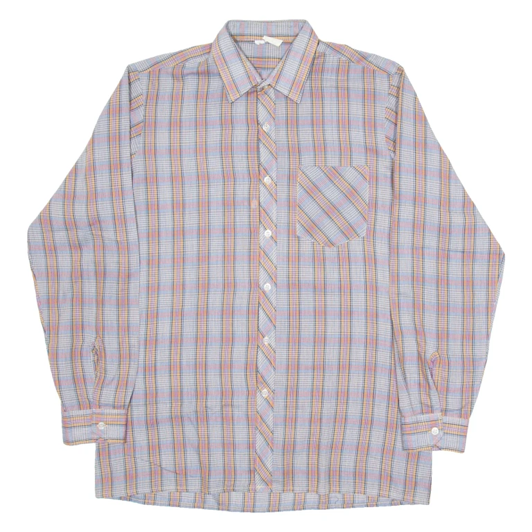 Mens Shirt Red Check Long Sleeve L
