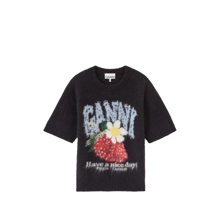 Ganni Tiger-print Long-sleeve T-shirt