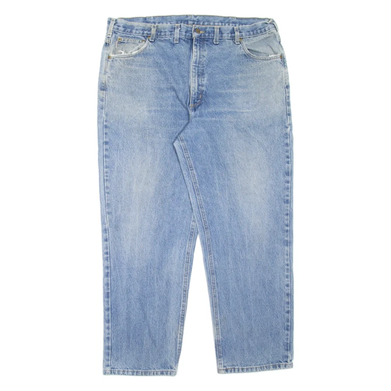 CARHARTT Workwear Mens Jeans Blue Relaxed Tapered Stone Wash W40 L32