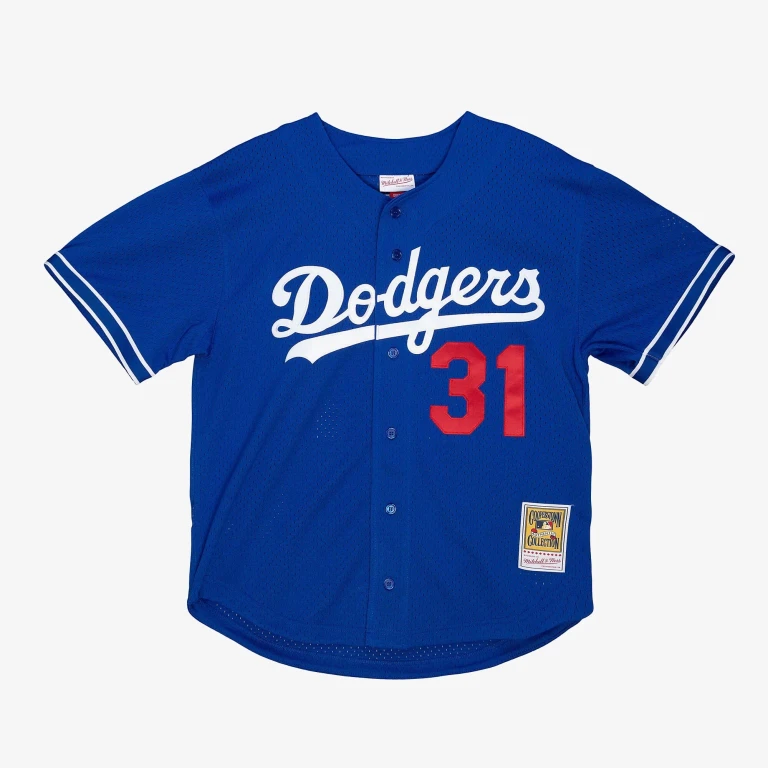 Men's MLB Authentic Bp Jersey - Button Front Dodgers 1997 Mike Piazza