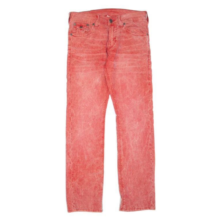 TRUE RELIGION Womens Corduroy Trousers Red Regular Straight W31 L34