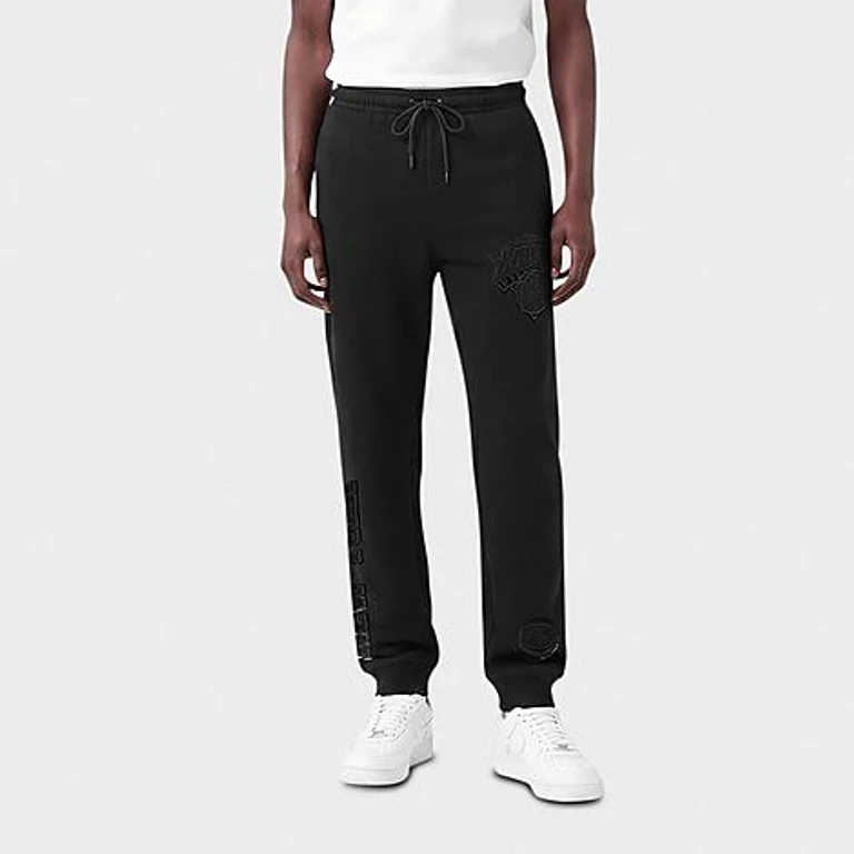 Pro Standard Men's New York Knicks NBA Classics Chenille Triple Fleece Jogger Pants in Black Size: Small