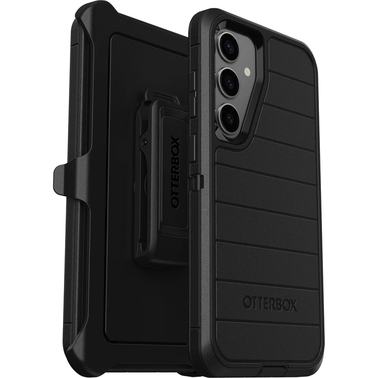 Samsung Galaxy S24+ Plus Defender Series Pro Case - Black, Rugged & Durable, with Port Protection, Includes Holster Clip Kickstand