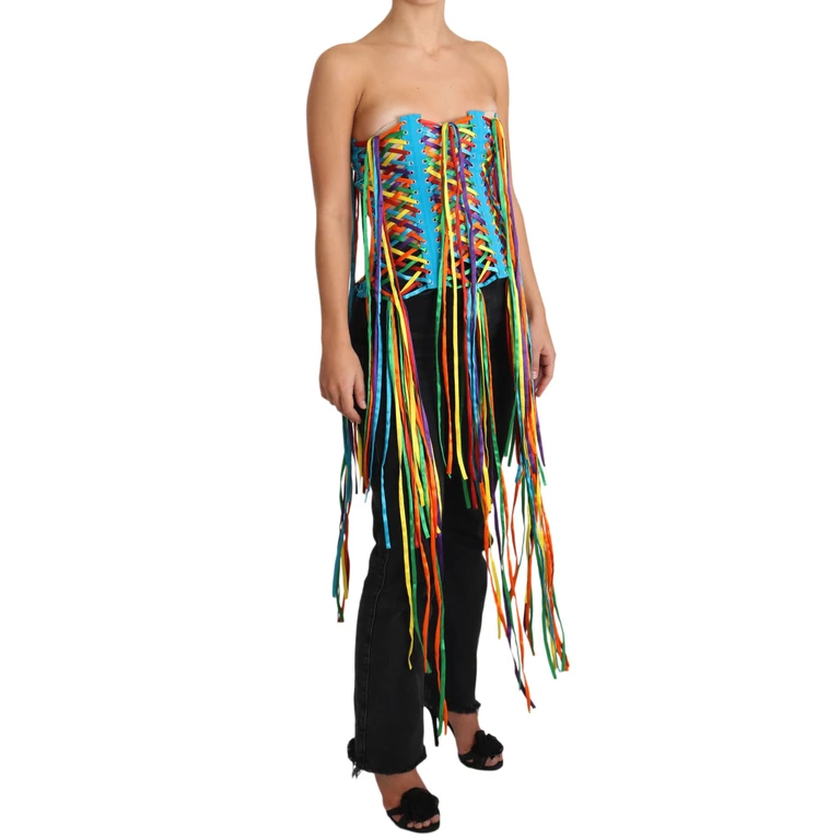 Dolce & Gabbana Multicolor Strings Bustier Polyester Corset Top - Women