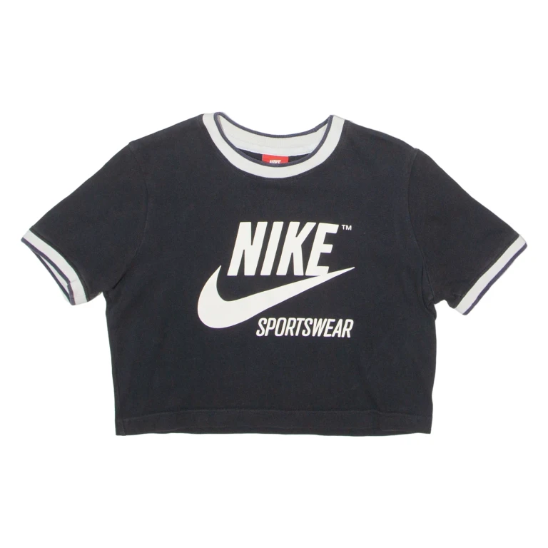 NIKE Womens T-Shirt Blue Crew Neck S