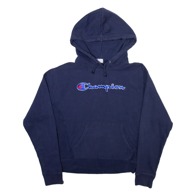 CHAMPION Mens Blue Hoodie M