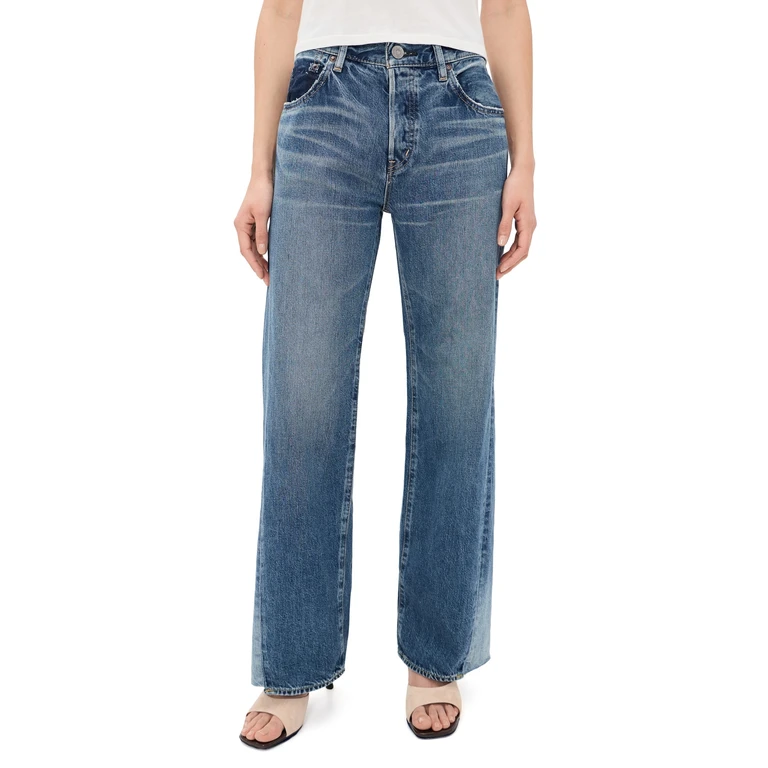 MOUSSY VINTAGE Panel Wide Jeans Blue 27