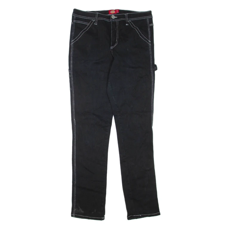 DICKIES Womens Trousers Black Regular Tapered W30 L32