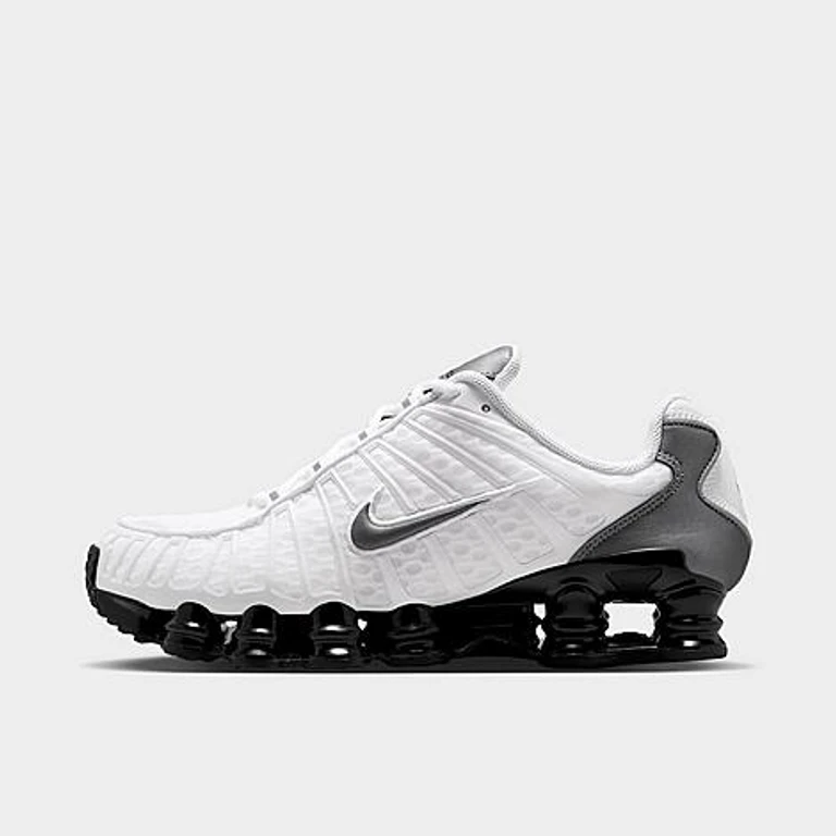 Nike Men's Shox TL Casual Shoes in White/Black/Cool Grey Size: 7.5