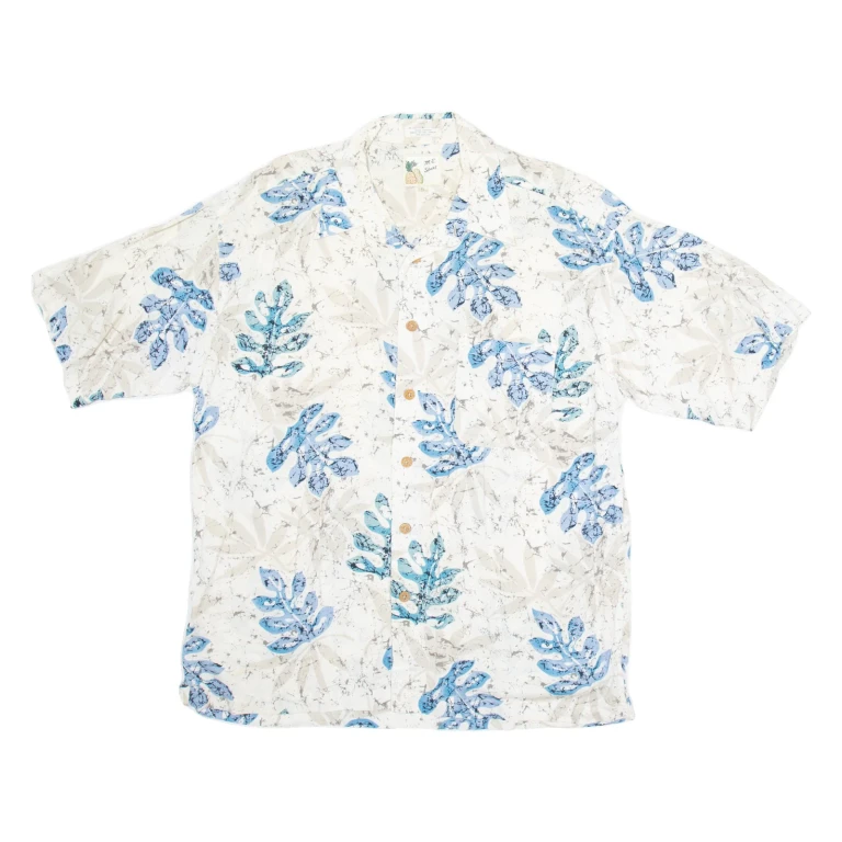 M.E SPORT Mens Hawaiian Shirt Beige Crazy Pattern XL