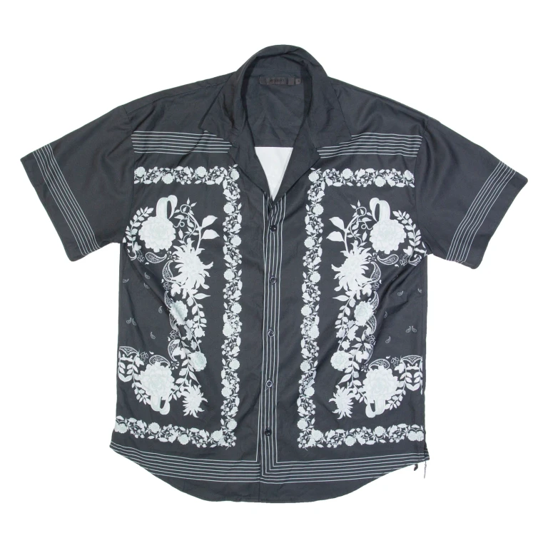 MENNENCE Mens Shirt Black Floral M