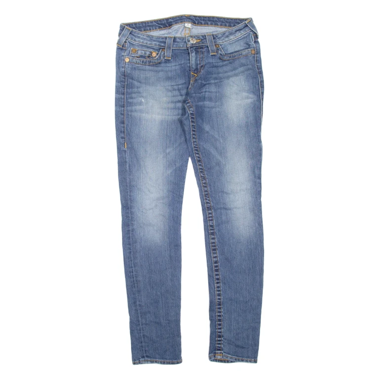 TRUE RELIGION Womens Jeans Blue Regular Skinny Stone Wash W30 L32