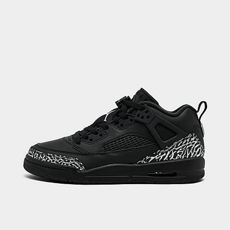 Jordan Big Kids Spizike Low Casual Shoes in Black/Metallic Silver Size: 3.5