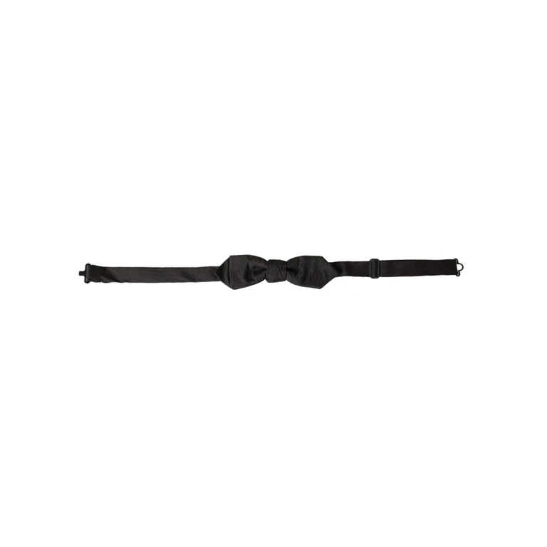 Dolce & Gabbana Black Silk Adjustable Neck Men Bow Tie - Men