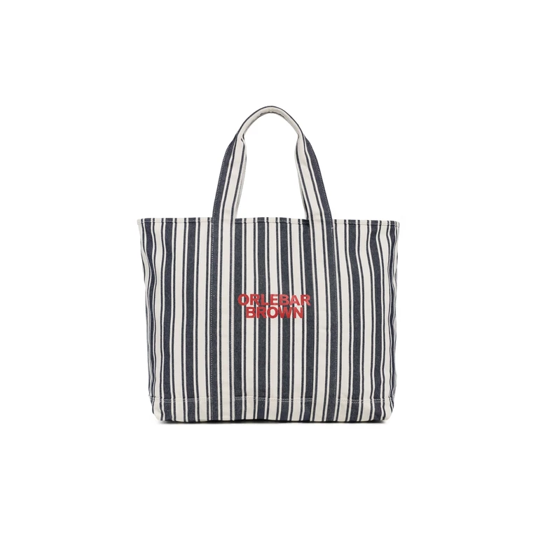 Orlebar Brown The Beach Bound Canvas Stripe Bag Shore Blue/Chai One Size