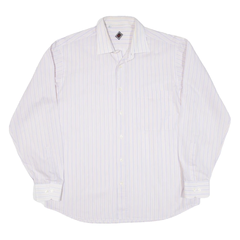 Mens Shirt Pink Striped Long Sleeve M