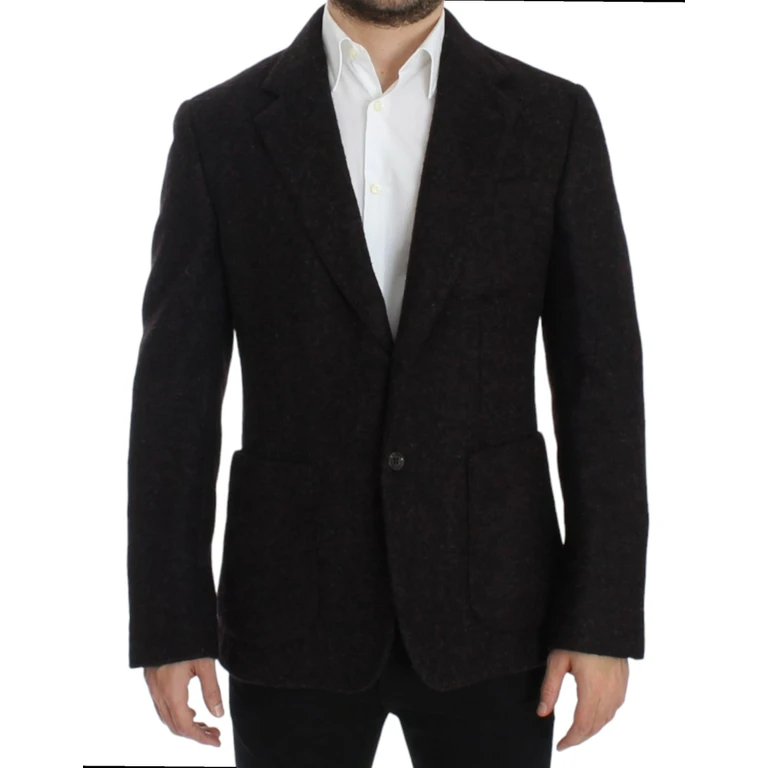 Dolce & Gabbana Bordeaux Alpaga Two Button Blazer Clothing - Men