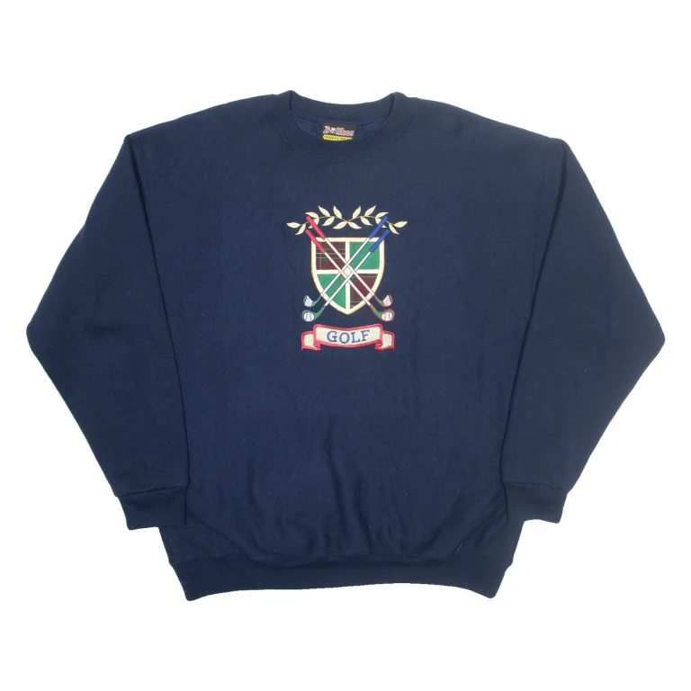 B WEAR Sportswear Golf Mens Sweatshirt Blue 90s USA XL