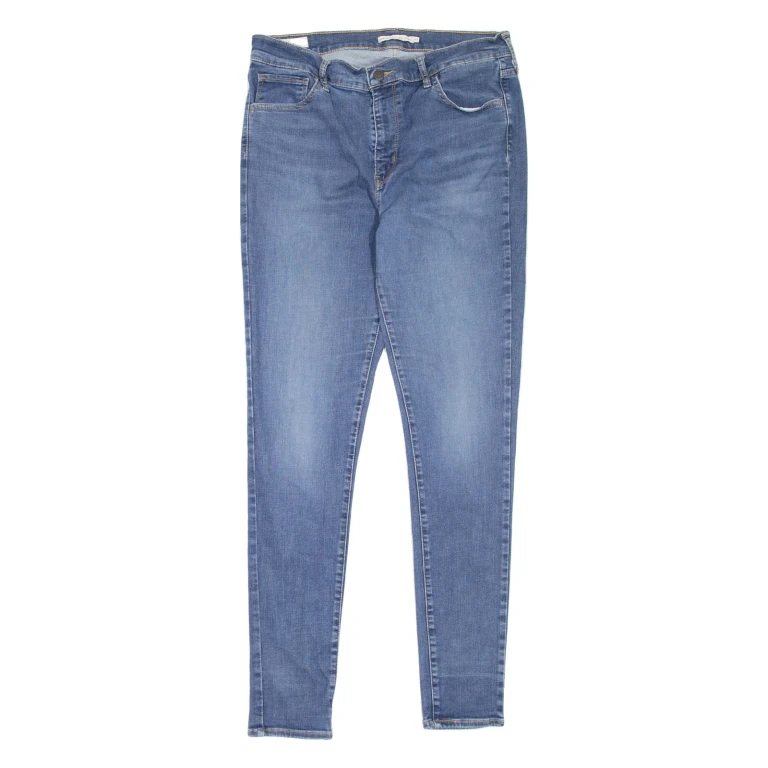 LEVI'S 720 High Rise BIG E Womens Jeans Blue Slim Skinny Stone Wash W32 L32