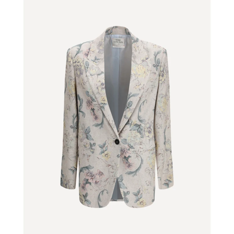 FORTE_FORTE Peonia My Love motif hopsack linen-blend Jacket Female 2