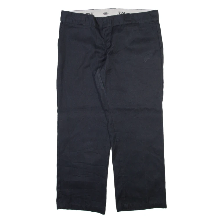 DICKIES Womens Trousers Black Regular Straight W37 L28