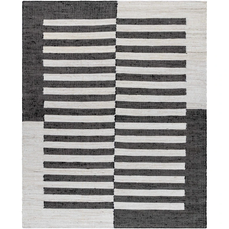 Soren Black & White Jute Area Rug
