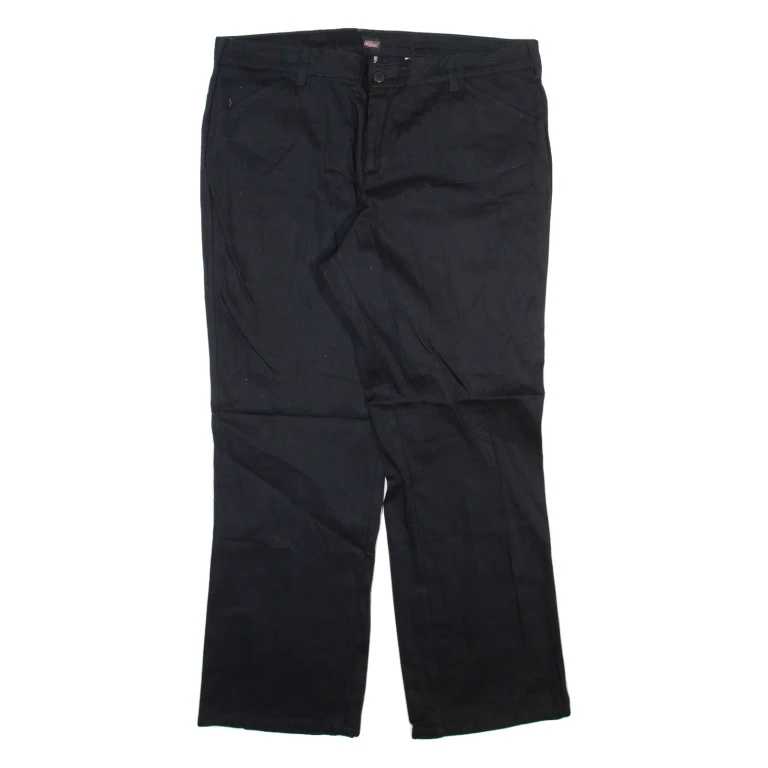 DICKIES Womens Trousers Black Relaxed Straight W36 L28