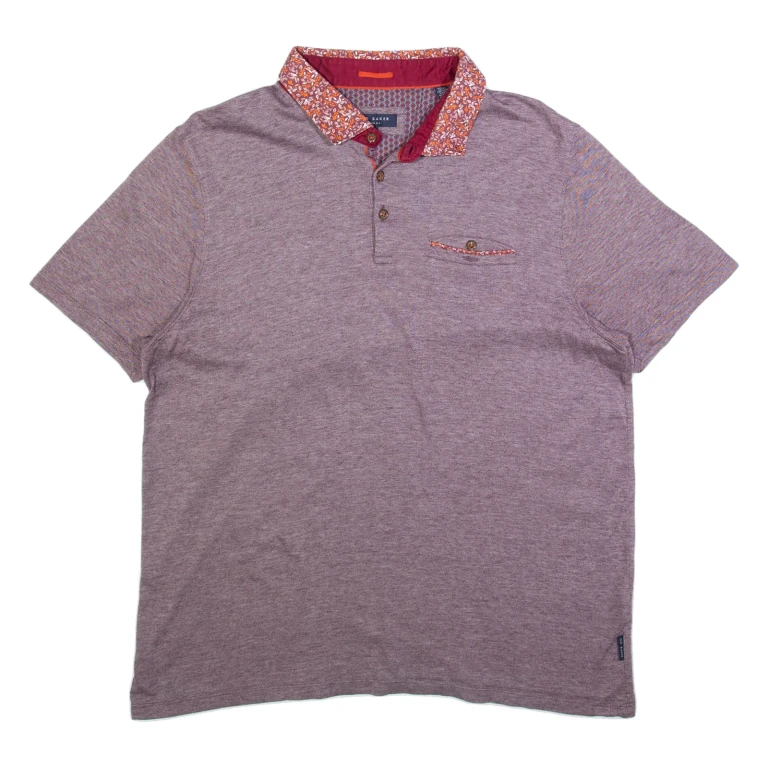 TED BAKER Mens Polo Shirt Red L