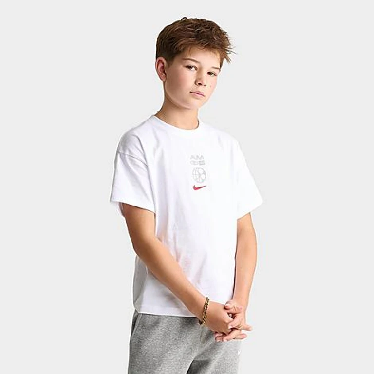 Nike Big Kids Sportswear AIR T-Shirt in White Size: Small
