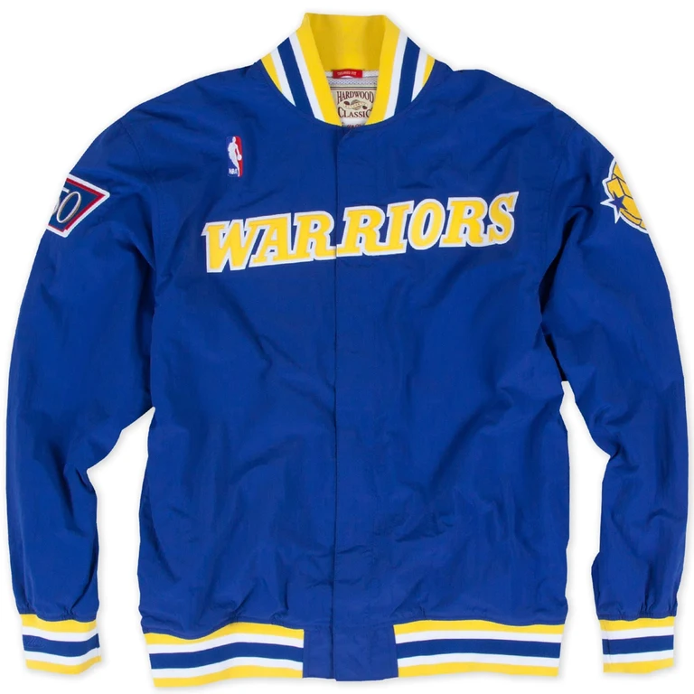 Men's NBA 1996-97 Authentic Away Warm Up Jacket Golden State Warriors