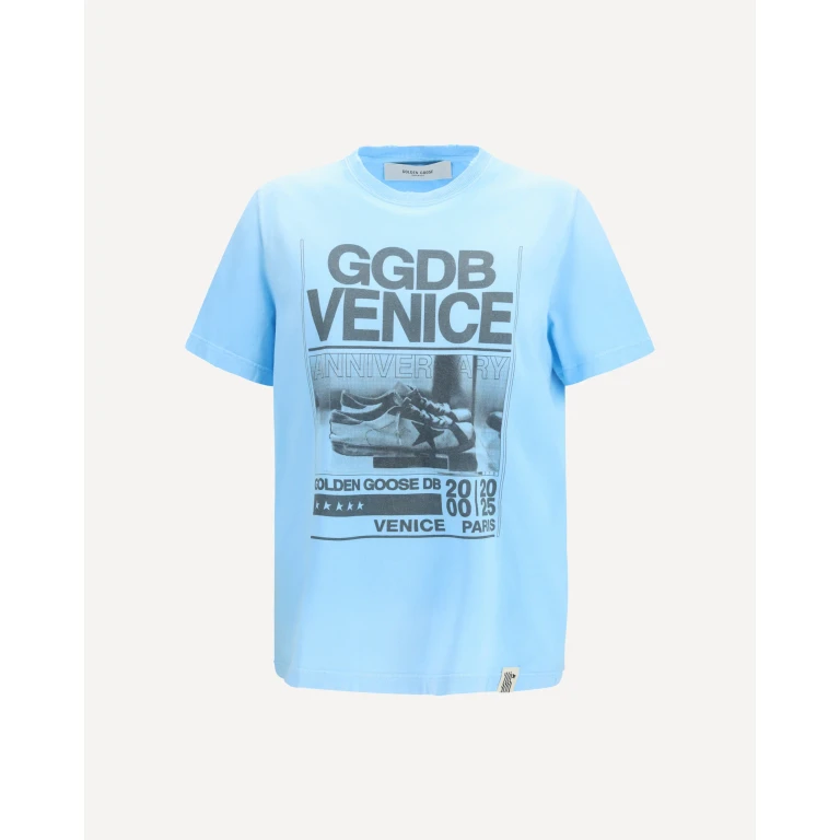 T-shirt in cotone stampata da uomo Golden Goose L