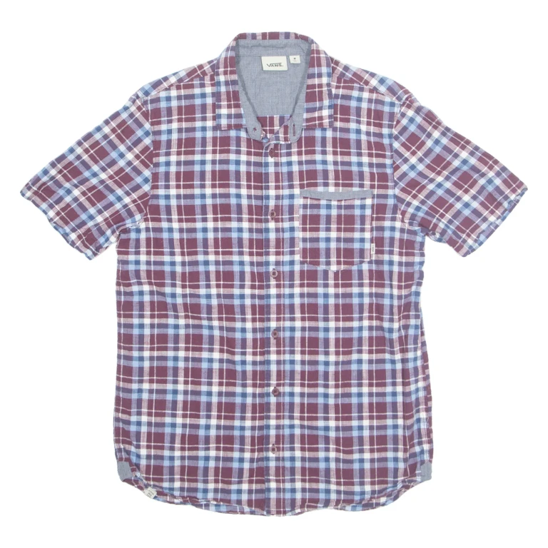 VANS Mens Shirt Purple Plaid M