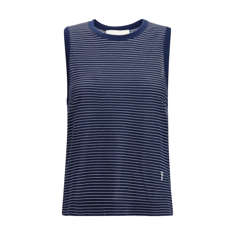 AMI Paris Blue Cotton Tank Tops - Women