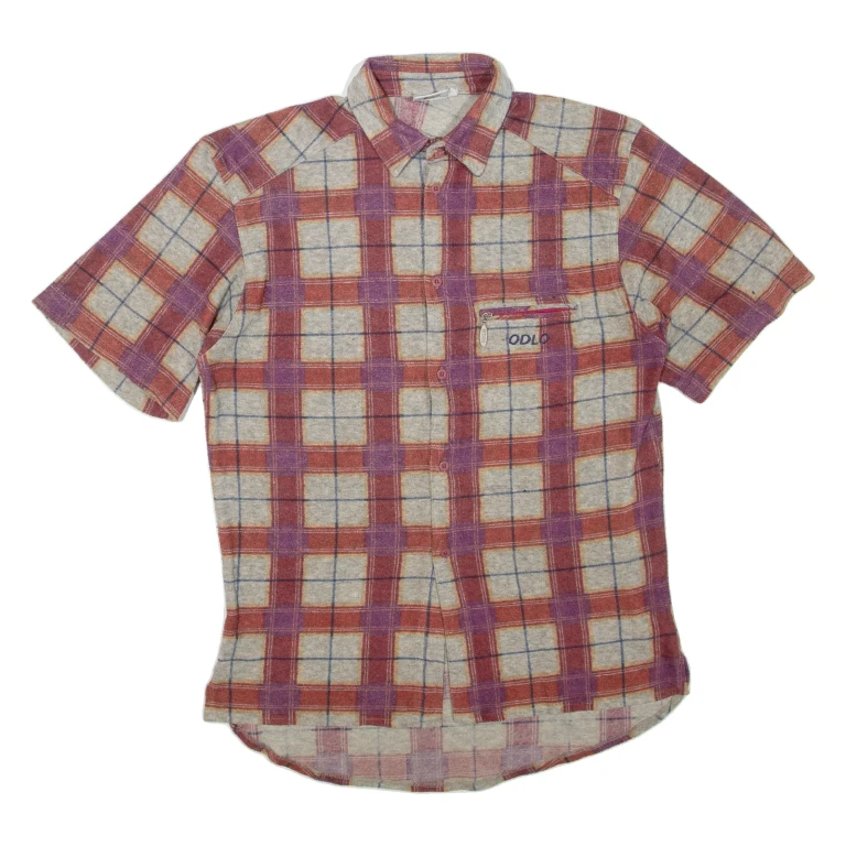 ODLO Mens Shirt Orange Check M