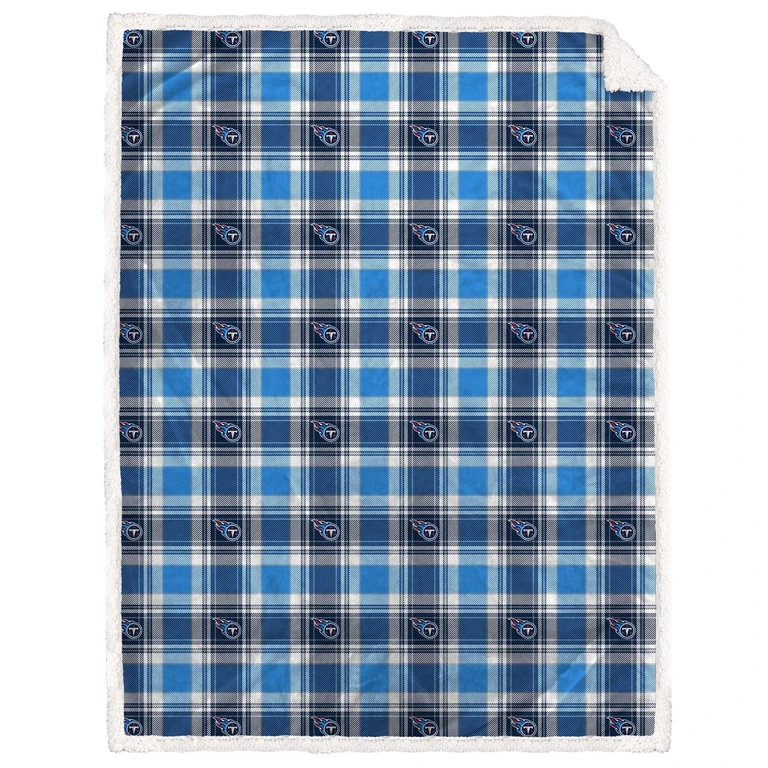NFL Team Sherpa Plaid Blanket 60x90