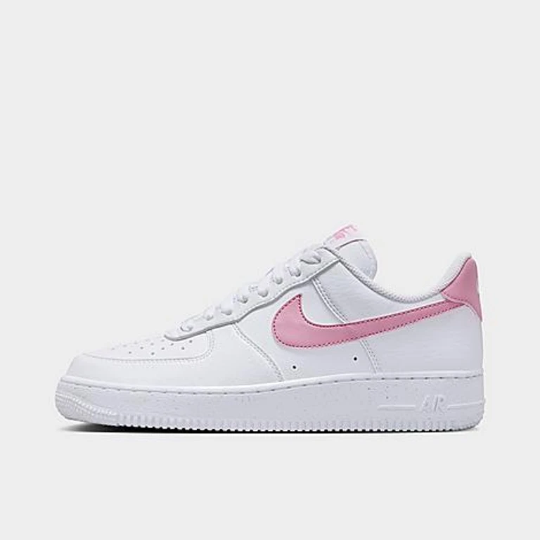 Nike Women's Air Force 1 '07 Next Nature Casual Shoes in White/Elemental Pink Size: 5.0
