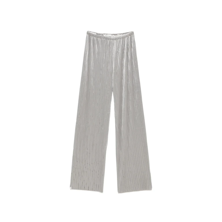 Plissé-effect Wide-leg Trousers