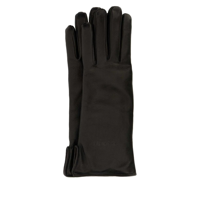 Gucci Black Leather Gloves Guanti - Women