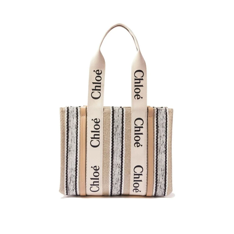 Chloé Beige Linen Tote Bag - Women