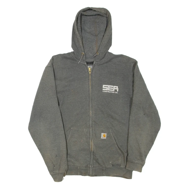 CARHARTT Loose Fit SER Construction Mens Jacket Grey Hooded L