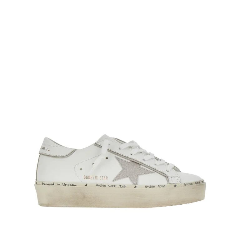 Tênis Golden Goose Hi Star em couro para mulher