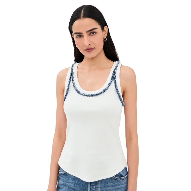 Cinq à Sept Fringe Quenta Tank Top White/Twilight S