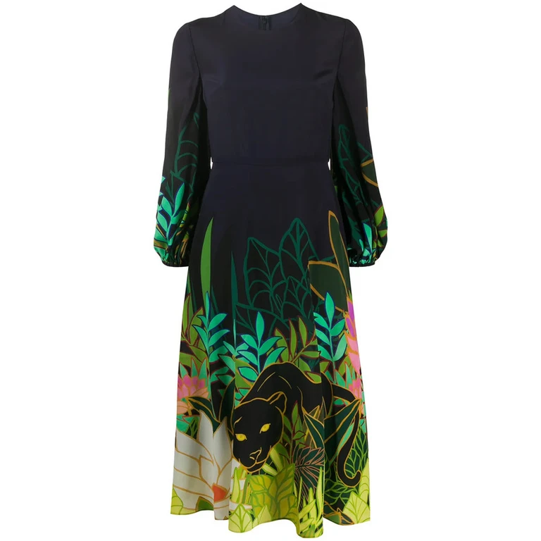 Garavani Panther In The Jungle Midi Dress