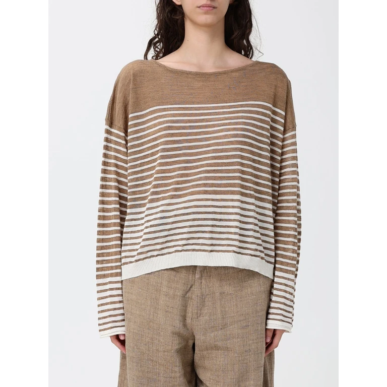 Striped Cotton and Linen Crew-Neck Knit (261FXA1800607)