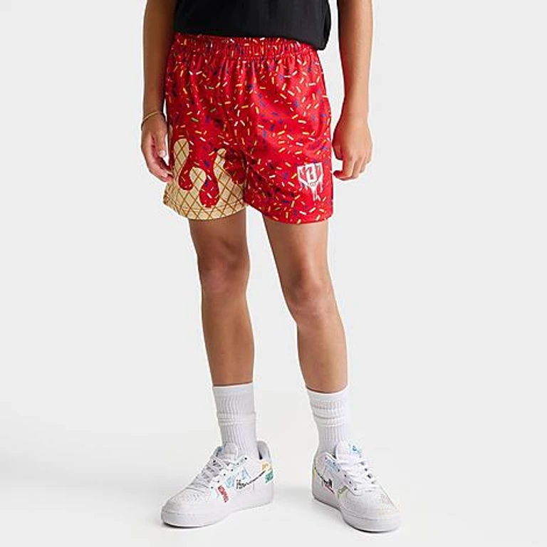 Baseball Lifestyle 101 Big Kids Ice Cream Mesh Shorts in Cherry Size: Small