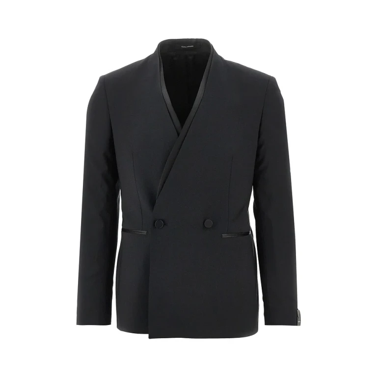 Blazer de smoking cruzado sem colarinho Homem 48