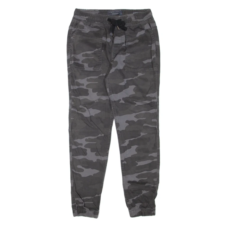 ANGELO LITRICO Camo Mens Trousers Grey Slim Tapered W28 L29