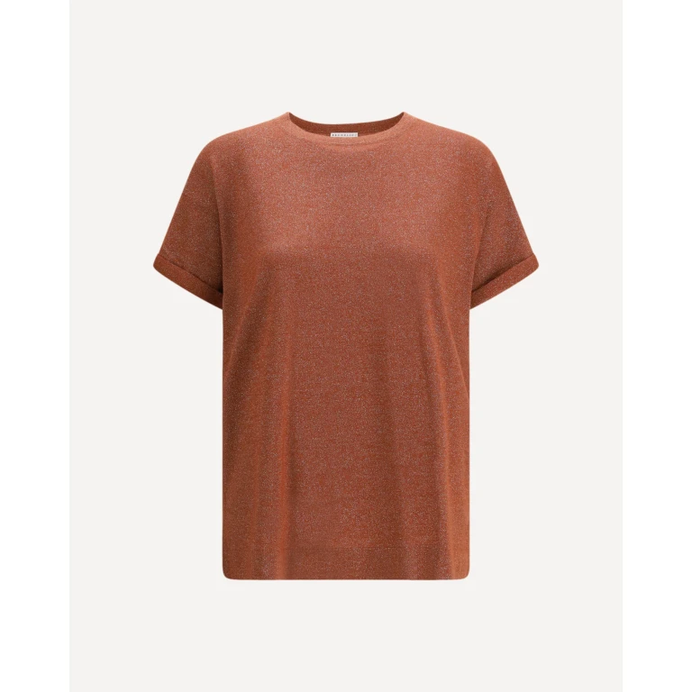 T-shirt donna Brunello Cucinelli in cashmere glitter XL