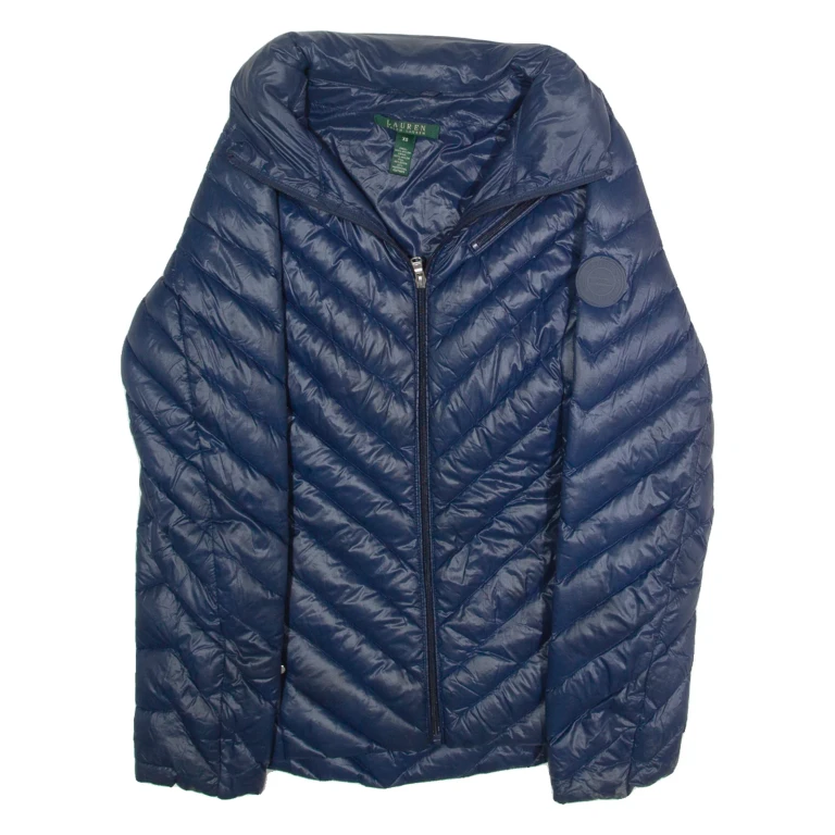 RALPH LAUREN Womens Puffer Jacket Blue Nylon XS